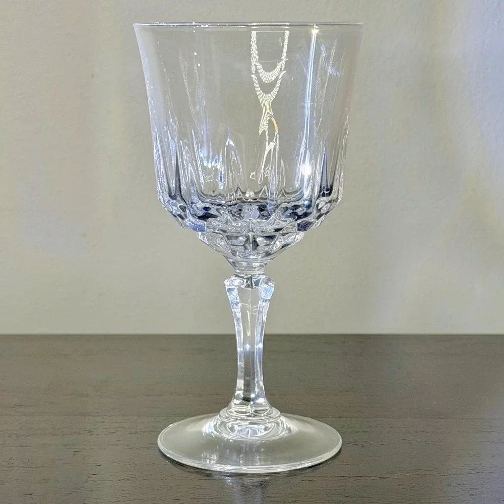 CRISTAL D'ARQUES DURAND St. Germain Crystal Water Wine Goblets Set of 6‎